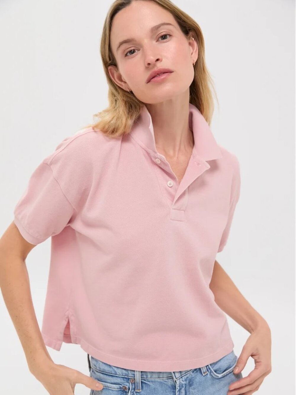 Tuckernuck Pink Pique Holmes Boyfriend Polo Cotton Size S